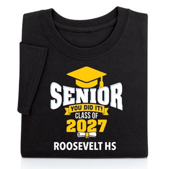 Senior: You Did It! Class of 2027 Gildan® Adult/Unisex Heavy Cotton T-Shirt: Premium Colors - Silkscreened Personalization Available from Positive Promotions