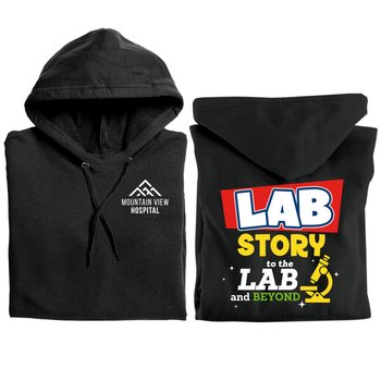 Lab Story: To the Lab and Beyond Gildan® Unisex Heavy Blend Pullover Hooded Sweatshirt - Silkscreened Personalization Available from Positive Promotions