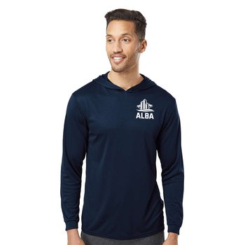 Paragon® Unisex Bahama Performance Hooded Long-Sleeved T-Shirt - Silkscreened Personalization Available from Positive Promotions