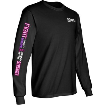 Pink Vibes, Healthy Lives Unisex Long-Sleeved 2-Location T-Shirt - Silkscreened Personalization Available from Positive Promotions
