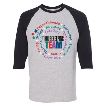 Housekeeping Swirl-Gildan &reg; Heavy Cotton &trade; 3/4 Raglan Sleeve T-Shirt from Positive Promotions