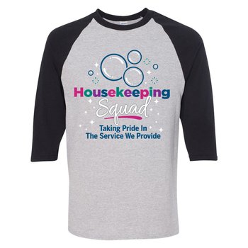Housekeeping Squad Gildan &reg; Heavy Cotton &trade; 3/4 Raglan Sleeve T-Shirt from Positive Promotions
