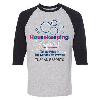 Housekeeping Squad Gildan &reg; Heavy Cotton &trade; 3/4 Raglan Sleeve T-Shirt from Positive Promotions