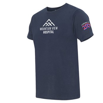 America250  USA Made Fine Jersey Crew T-Shirt - Silkscreened Personalization Available from Positive Promotions