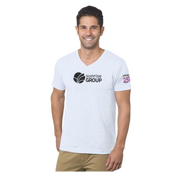 America250  USA Made Fine Jersey V Neck T-Shirt - Silkscreened Personalization Available from Positive Promotions