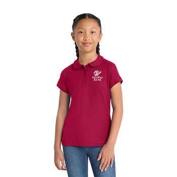 Port Authority® Girls' Youth Silk Touch Peter Pan Collar Polo - Silkscreened Personalization Available from Positive Promotions