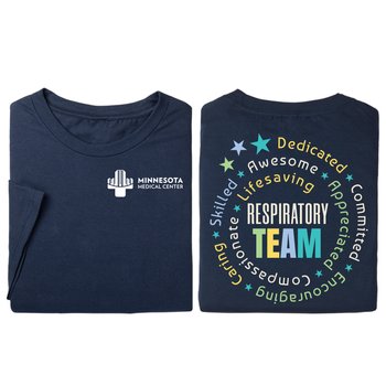 Respiratory Team Spiral Unisex 2-Sided Short-Sleeved T-Shirt - Silkscreened Personalization Available from Positive Promotions