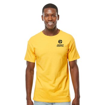 M&O Men's Gold Soft Touch USA Made T-Shirt - Silkscreened Personalization Available from Positive Promotions