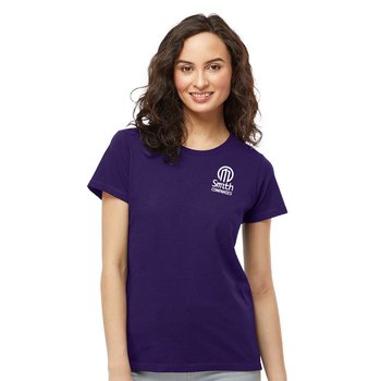 M&O Women's Gold Soft Touch US Made T-Shirt -Silkscreened Personalization Available from Positive Promotions