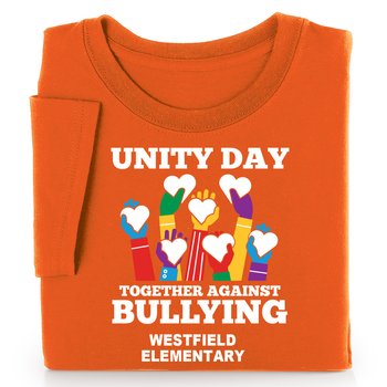 Unity Day: Together Against Bullying Adult Unisex Short-Sleeved T-Shirt - Silkscreened Personalization Available from Positive Promotions