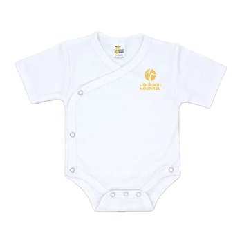 Laughing Giraffe® Infant Short-Sleeved Kimono Wrap Bodysuit - Silkscreened Personalization Available from Positive Promotions
