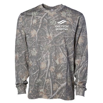 Independent Trading® Unisex Camo Premium Long-Sleeved T-Shirt - Silkscreened Personalization Available from Positive Promotions