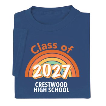 Class of 2027 Rainbow Gildan® Adult/Unisex Heavy Cotton T-Shirt: Premium Colors - Silkscreened Personalization Available from Positive Promotions