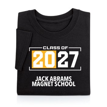 Class of 2027 Enclosed Gildan® Adult/Unisex Heavy Cotton T-Shirt: Premium Colors - Silkscreened Personalization Available from Positive Promotions
