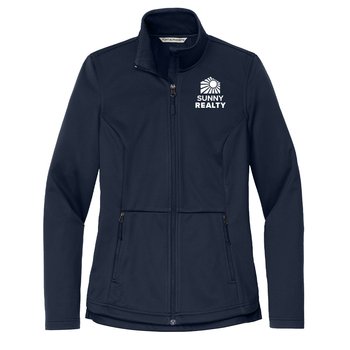 Port Authority® Women's FlexShell Stretch Soft-Shell Jacket - Full-Color Silkscreened Personalization Available from Positive Promotions