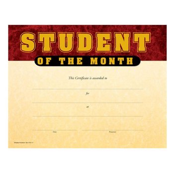 Student Of The Month Gold Foil-Stamped Certificates - Pack of 25 from Positive Promotions