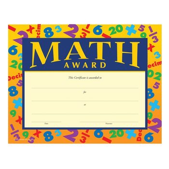 Math Award Gold Foil-Stamped Certificates - Pack of 25 from Positive Promotions