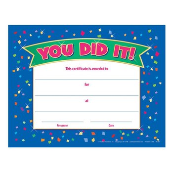You Did It! Gold Foil-Stamped Certificate - Pack of 25 from Positive Promotions