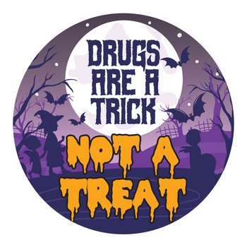Drugs Are a Trick, Not a Treat Theme Day Stickers - Roll of 200 from Positive Promotions
