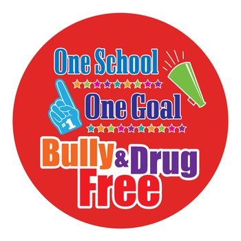 One School, One Goal, Bully & Drug Free Theme Day Stickers - Roll of 200 from Positive Promotions