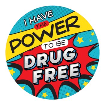 I Have the Power to Be Drug Free Theme Day Stickers - Roll of 200 from Positive Promotions