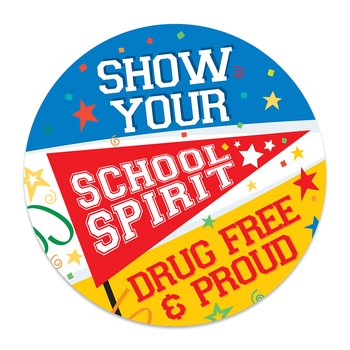 Show Your School Spirit: Drug Free & Proud Theme Day Stickers - Roll of 200 from Positive Promotions