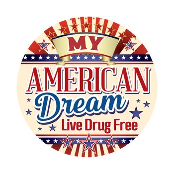 My American Dream: Live Drug Free Theme Day Stickers - Roll of 200 from Positive Promotions