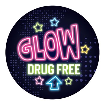 Glow Drug Free Theme Day Stickers - Roll of 200 from Positive Promotions