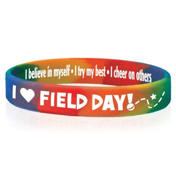 I (Heart) Field Day 2-Sided Silicone Bracelet - Pack of 10 from Positive Promotions