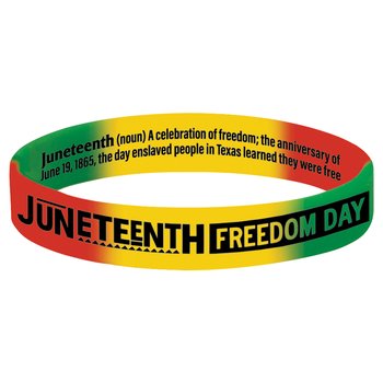 Juneteenth 2-Sided Silicone Bracelet - Pack of 10 from Positive Promotions