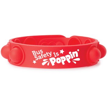 Bus Safety Is Poppin' Push Pop Stress Reliever Silicone Bracelet - Pack of 25 from Positive Promotions