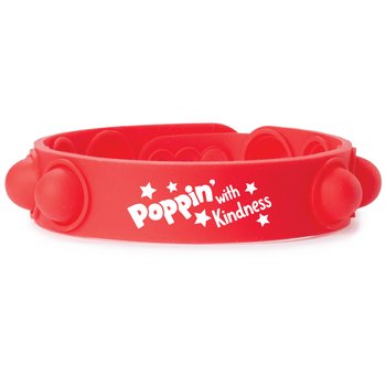 Poppin' With Kindness Push-Pop Stress Reliever Silicone Bracelet - Pack of 25 from Positive Promotions
