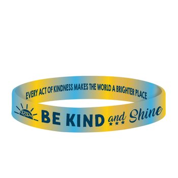 Be Kind and Shine 2-Sided Silicone Bracelet - Pack of 25 from Positive Promotions