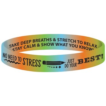 No Need to Stress; Just Do Your Best! 2-Sided Silicone Bracelet - Pack of 10 from Positive Promotions