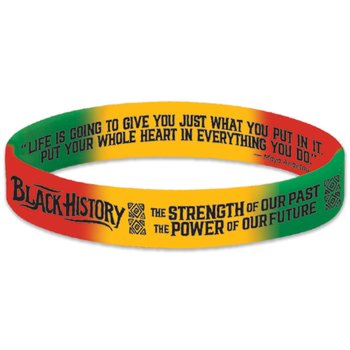 Black History: The Strength of Our Past, the Power of Our Future 2-Sided Silicone Bracelet - Pack of 10 from Positive Promotions