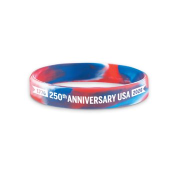 250th Anniversary USA Silicone Bracelet - Pack of 10 from Positive Promotions