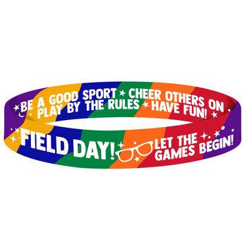 Field Day! Let the Games Begin 2-Sided Silicone Bracelet - Pack of 10 from Positive Promotions