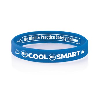 Be Cool, Be Smart About Social Media Silicone Bracelet - Pack of 25 from Positive Promotions