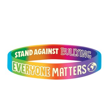 Everyone Matters: Stand Against Bullying 2-Sided Silicone Character Bracelet - Pack of 25 from Positive Promotions