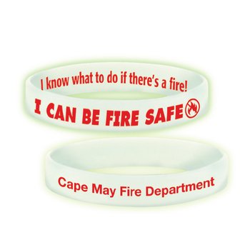I Can Be Fire Safe Glow-in-the-Dark Silicone Bracelet - One-Color Personalization Available from Positive Promotions