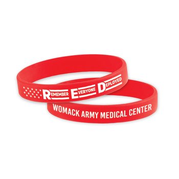 Remember Everyone Deployed Silicone Awareness Bracelet - One-Color Personalization Available from Positive Promotions