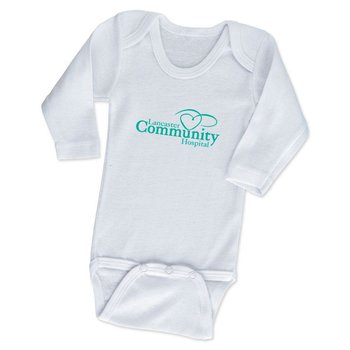 Rabbit Skins® Infant Long-Sleeved Onesie - Silkscreened Personalization Available from Positive Promotions