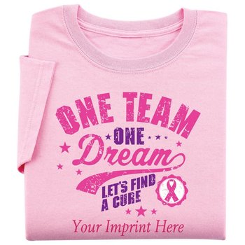 One Team One Dream Let's FInd A Cure Women's Cut T-Shirt - Personalization Available from Positive Promotions
