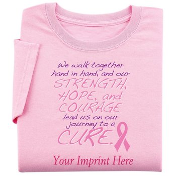 We Walk Together Hand In Hand Women's Cut Awareness T-Shirt - Personalization Available from Positive Promotions