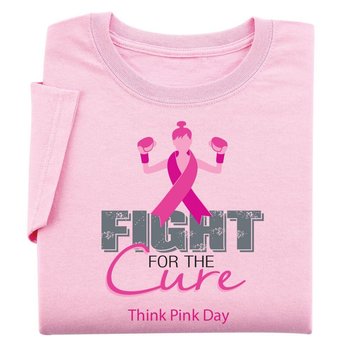Fight For The Cure - Womens Cut Awareness T-Shirt With Personalization from Positive Promotions