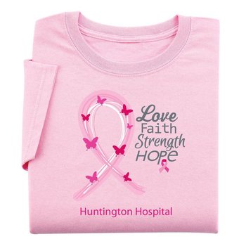 Love, Faith, Strength, Hope - Women's Cut Awareness T-Shirt With Personalization from Positive Promotions