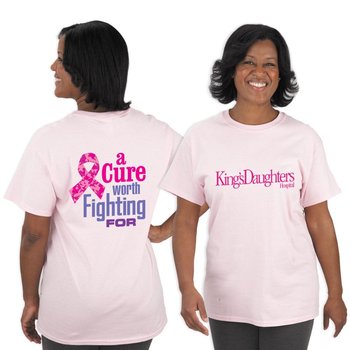 A Cure Worth Fighting For Awareness T-Shirt With Personalization from Positive Promotions