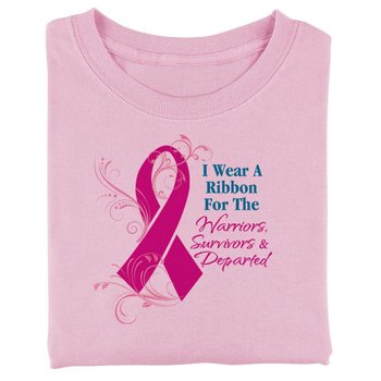 I Wear A Ribbon For The Warriors, Survivors & Departed Women's Cut T-Shirt from Positive Promotions