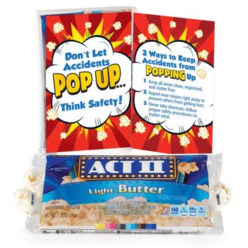 Don't Let Accidents POP UP....Think Safety! Popcorn Snack Pack from Positive Promotions