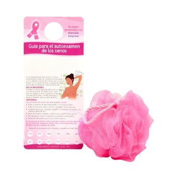 The Best Protection Is Early Detection Shower Card (Bilingual) & Loofah Sponge 2-Piece Gift Set from Positive Promotions